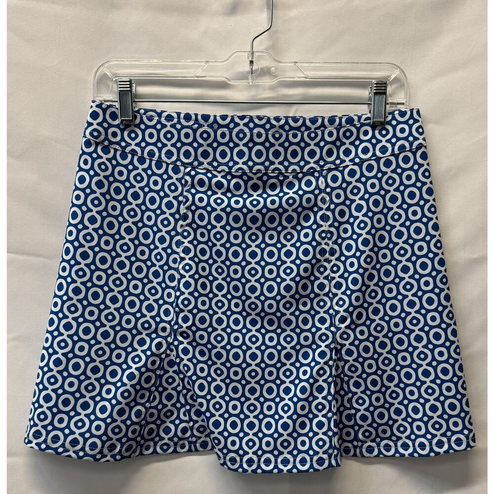 Rip Skirt Size S Dot Blue Wrinkle Resistant Beach Travel Resort Vacation Cruise